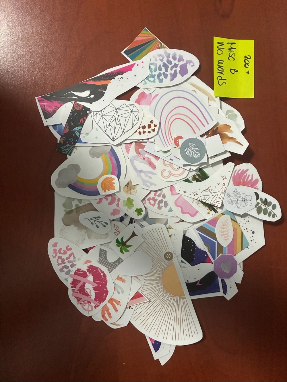 Assorted Pastel Sticker Pack - White, Pink & Purple Accents